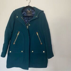 J. Crew Italian Stadium Cloth Wool Coat in Hunter Green